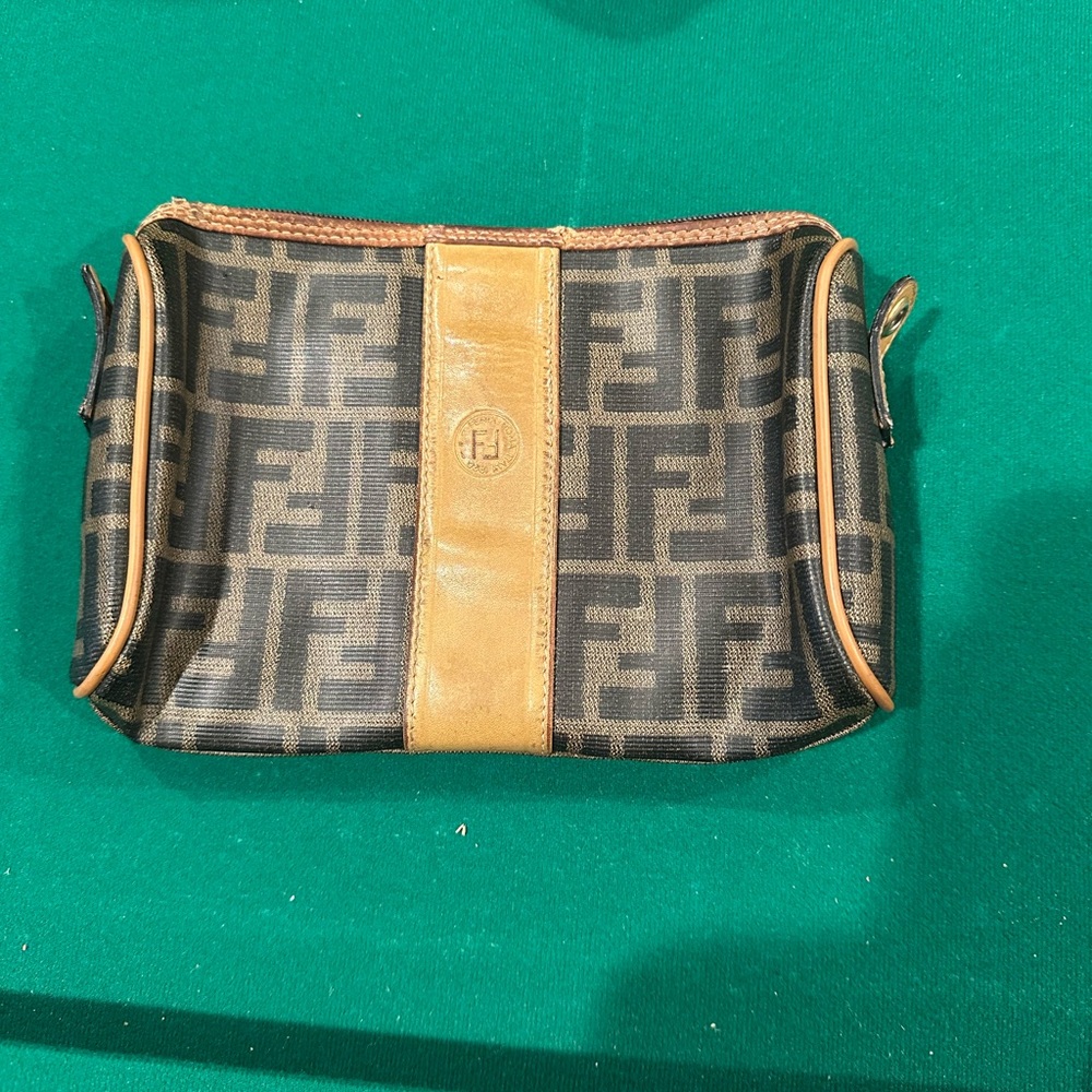 Fendi Black and Brown Toiletry Bag